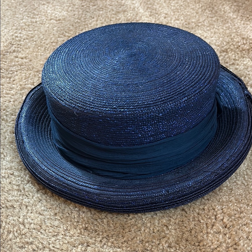 Elegant Blue Straw Hat